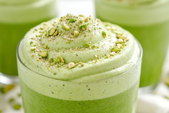 Green milk in fresh, stylish look