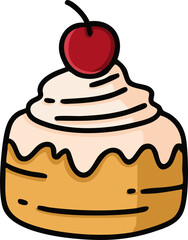 생크림 케이크 빵 라인드로잉(bread line drawing)