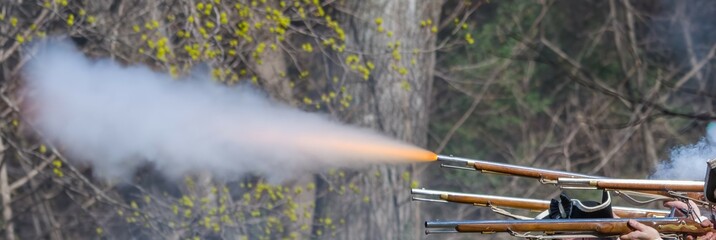 Revolutionary War Musket Fire and Smoke
