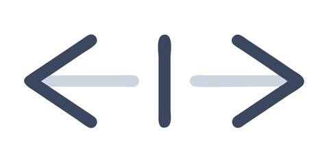 Obraz premium Bidirectional arrow icon with vertical separator