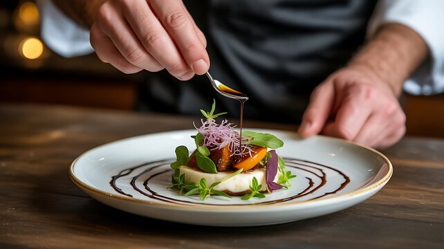 Culinary Art Drizzling Perfection