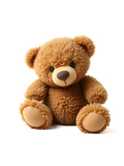 Obraz premium Old teddy bear isolated against white