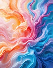 Fototapeta premium dreamy summer abstract wallpaper with soft pastel swirls, vibrant carefree joy for wallpaper, background, Home Screen