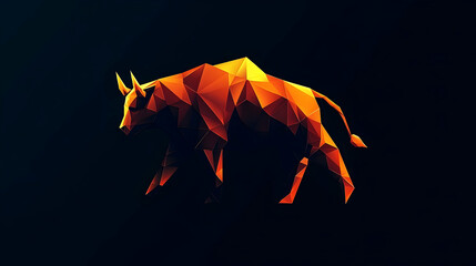 Low-poly illustration of a walking animal figure.