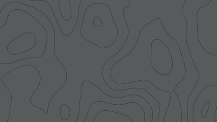 Dark Gray Abstract Topographic Map Background. Minimal Terrain Line Art