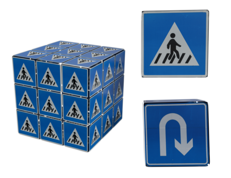 Road Signs Cube isolated on white