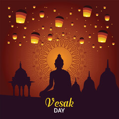 Buddhist Vesak Festival Vertical Banner