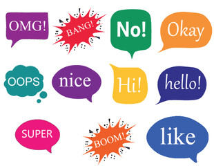 Like Nice Bang! Boom! Hi! No! Okay 