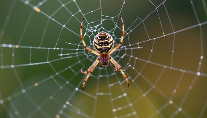 Closeup of a Spider on Its Intricate Web in a Natural Outdoor Setting