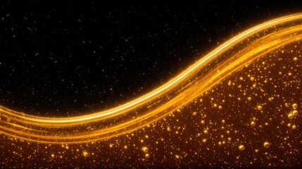 Obraz premium Golden beer bubbles a macro view on black background