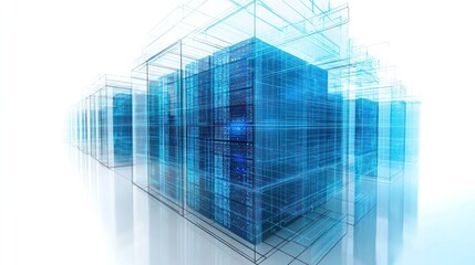 Obraz premium Servers in transparent data center.