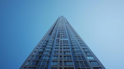 Obraz premium Architectural blueprint of a tall building stock photo --ar 16:9 --raw --v 6 Job ID: 6548c407-e9bf-4513-a915-bed31c68c9dd