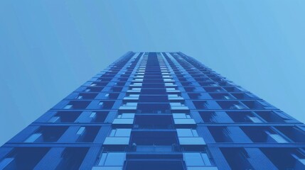 Flat skyscraper vector in blue tones stock photo --ar 16:9 --raw --v 6 Job ID: 2d2f3295-4e4e-4890-935d-b6e5a09bd41b