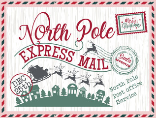 New 2026 Christmas design express mail envelope stamp