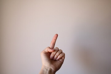 hand pointing to something