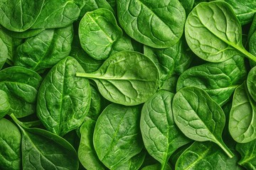 Fototapeta premium Fresh spinach leaves showing organic purity and wholesome nutrition
