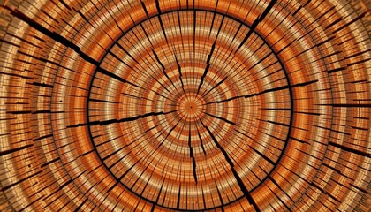 Close-Up View of Tree Rings Revealing Natural Texture and Patterns in Rich Brown Tones