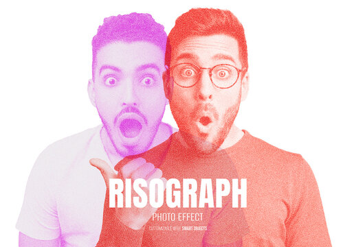 Risograph Double Exposure Photo Effect