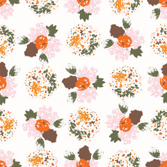 Simple whimsical modern abstract shape seamless pattern. Trendy pastel color hand drawn playful style for wallpaper, backdrops and summer material texture. Fashion and home decor all over print.