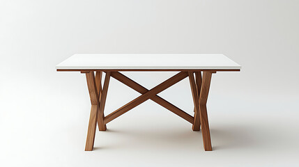 Fototapeta premium A wooden table with a white top