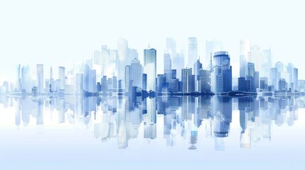 Obraz premium Urban skyline with modern city skyscrapers stock photo --ar 16:9 --raw --v 6 Job ID: 2f7d5679-a46c-47ce-831f-8e58e867108e