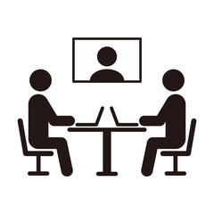 リモート会議のピクトグラムアイコン