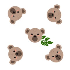 Cute Bear Faces Seamless Pattern