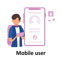 Mobile user Vector illustration which can easily modify or edit