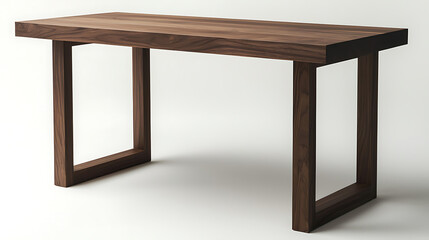 A wooden table with a white background