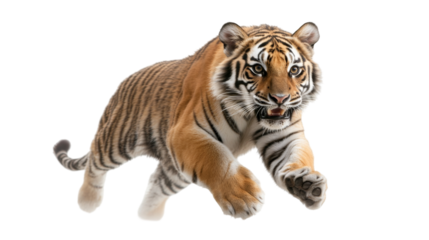 Majestic siberian tiger in motion captures power and grace of the wild big cat