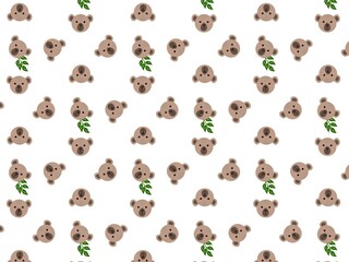 Cute Bear Faces Seamless Pattern