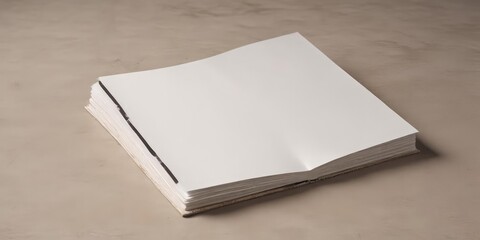 Elegant vertical photo album mockup; blank pages, clean design, studio shot,  print,  pages