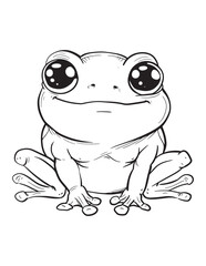 Big-Eyed Frog – Adorable Spring Amphibian Coloring Page