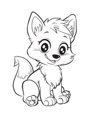 Playful Baby Fox – Cute Spring Woodland Coloring Page