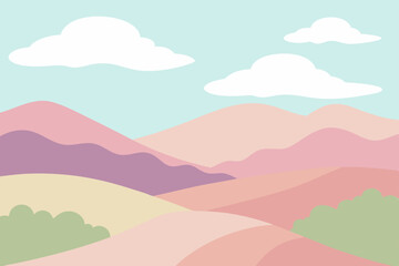 landscape with mountains and clouds