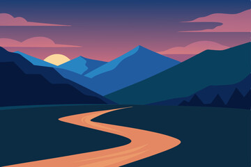 Fototapeta premium mountain landscape with lake