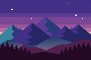 Fototapeta premium vector illustration of a mountain landscape