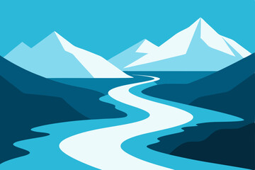 Fototapeta premium mountain landscape vector illustration
