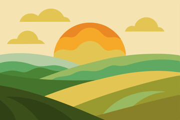 Obraz premium landscape with mountains and hills