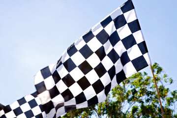 Black and white checkered racing flag