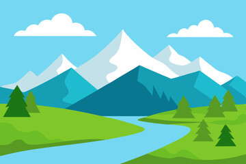 vector illustration of a mountain landscape