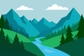 Fototapeta premium mountain landscape with trees