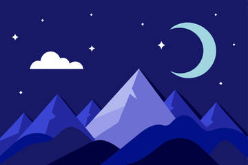night landscape with stars