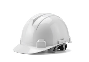 Isolated white hard hat on a white background providing head protection for construction workers