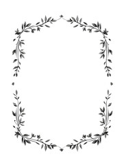 Ornate black leaf frame with intricate design and elegant floral patterning