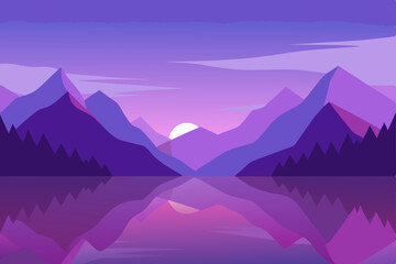 mountain lake in the morning