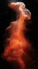 Stunning view of a cosmic nebula illuminated in vivid orange and white hues against a backdrop of deep space