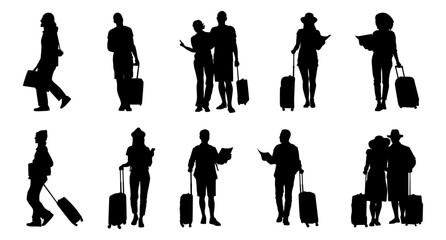Silhouette of a Traveling Person Set