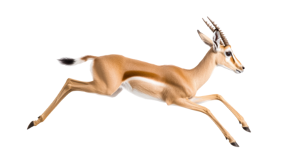 Graceful gazelle leaping with elegance and speed in a perfectly captured moment of motion