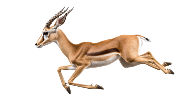 Swift gazelle leaping mid motion showcasing speed and grace in captivating animal action